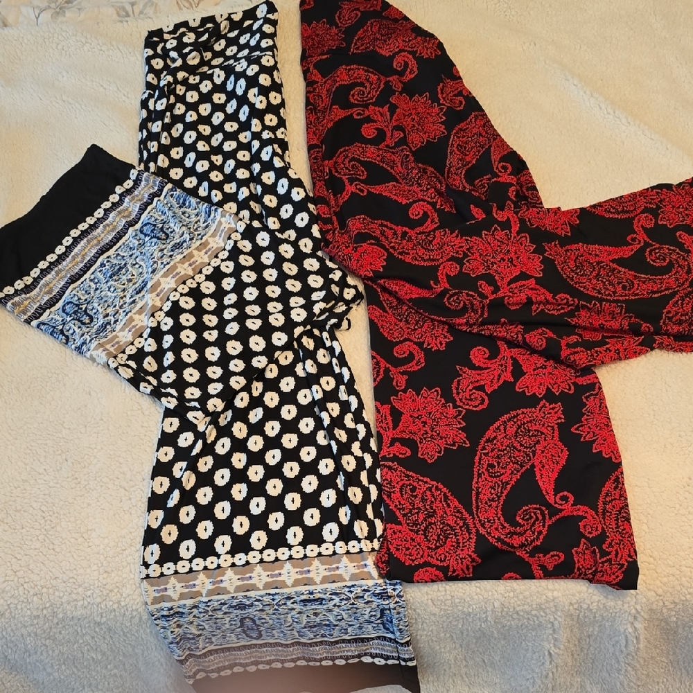 White Mark Red and Black & Black And White Wide Leg Pants
